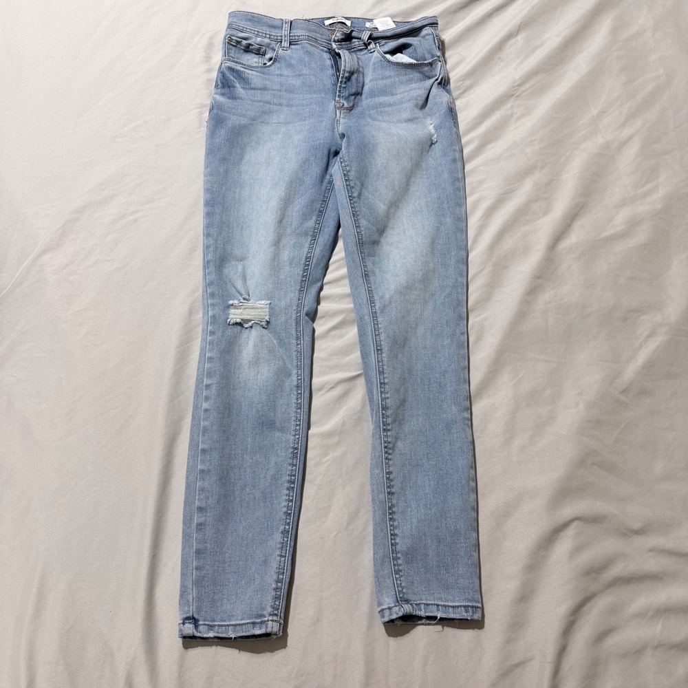 Kensie The Ultimate High Rise Skinny Distressed Jeans Light Wash Size 6/28